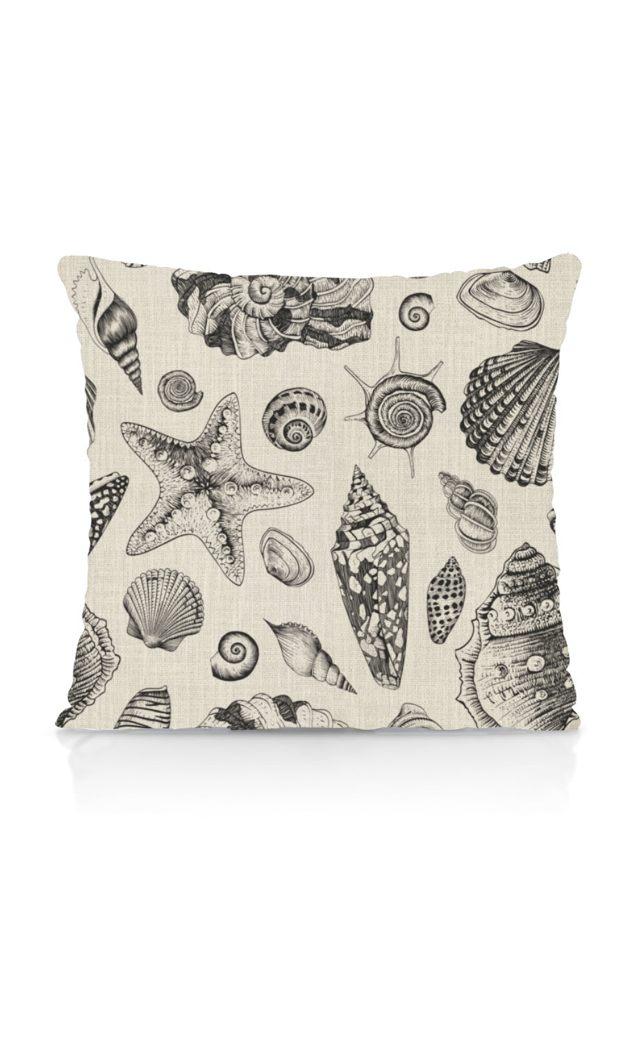 Coastal Theme Home Textile Fabric Material Sample (Black/ Milky White)