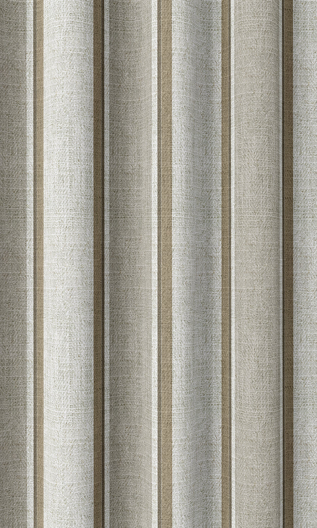 Striped Home Textile Fabric Material By the Metre (White/ Brown/ Beige)