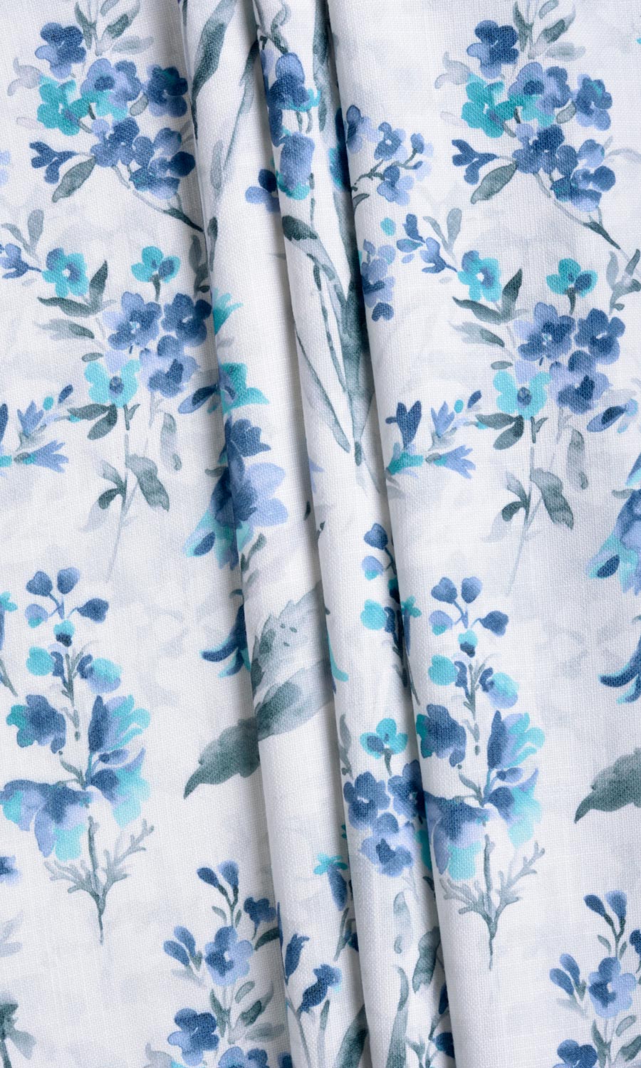 Floral Print Free Fabric Material Sample (Blue/ Grey)