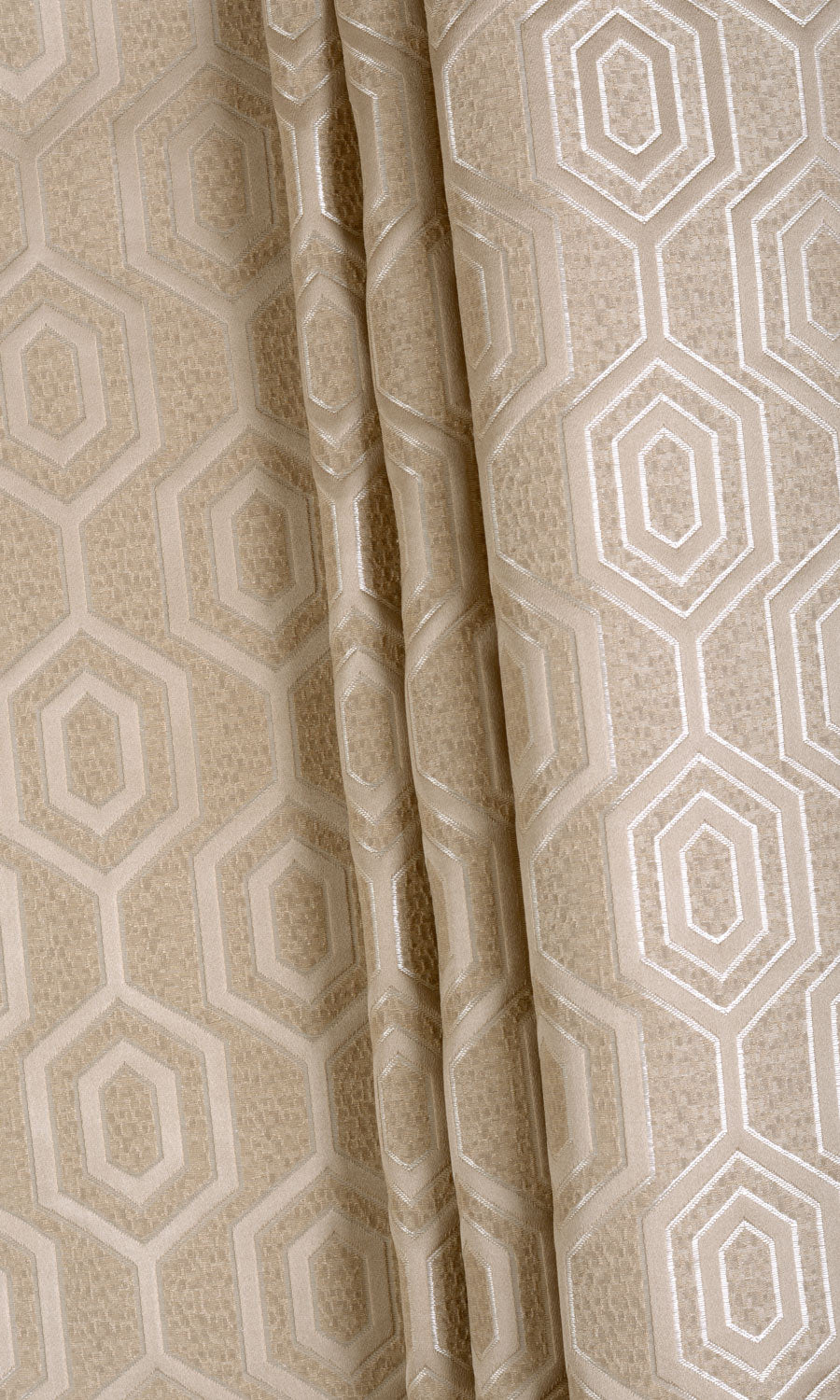 Jacquard Honeycomb Patterned Home Textile Fabric Material By the Metre (Beige)