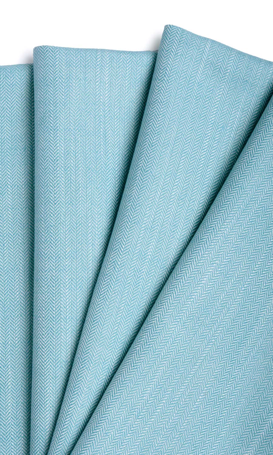 Herringbone Textured Fabric Material By the Metre (Blue)