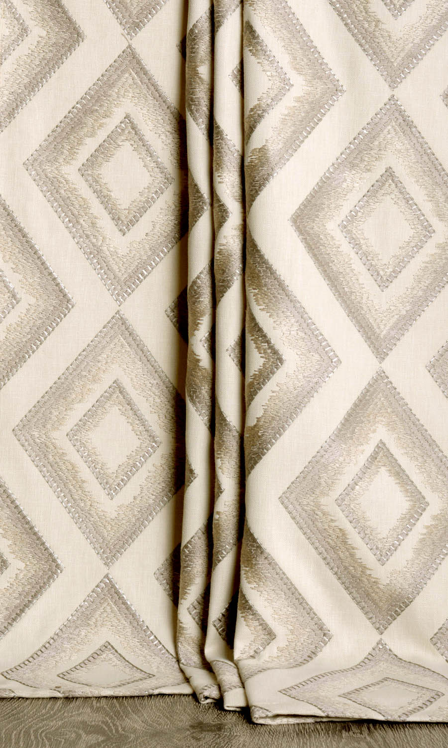 Diamond Patterned Window Treatments Fabric By the Metre (Beige/ Brown)
