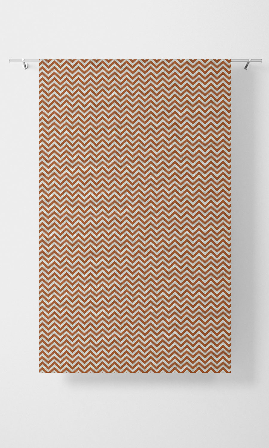 Chevron Print Home Textile Fabric Material By the Metre (Burnt Orange/ White)