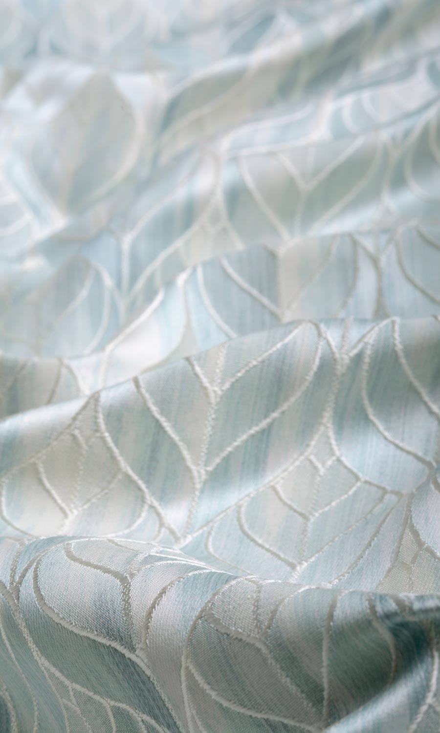 Petal Patterned Fabric Material By the Metre (Pale Aqua Blue)