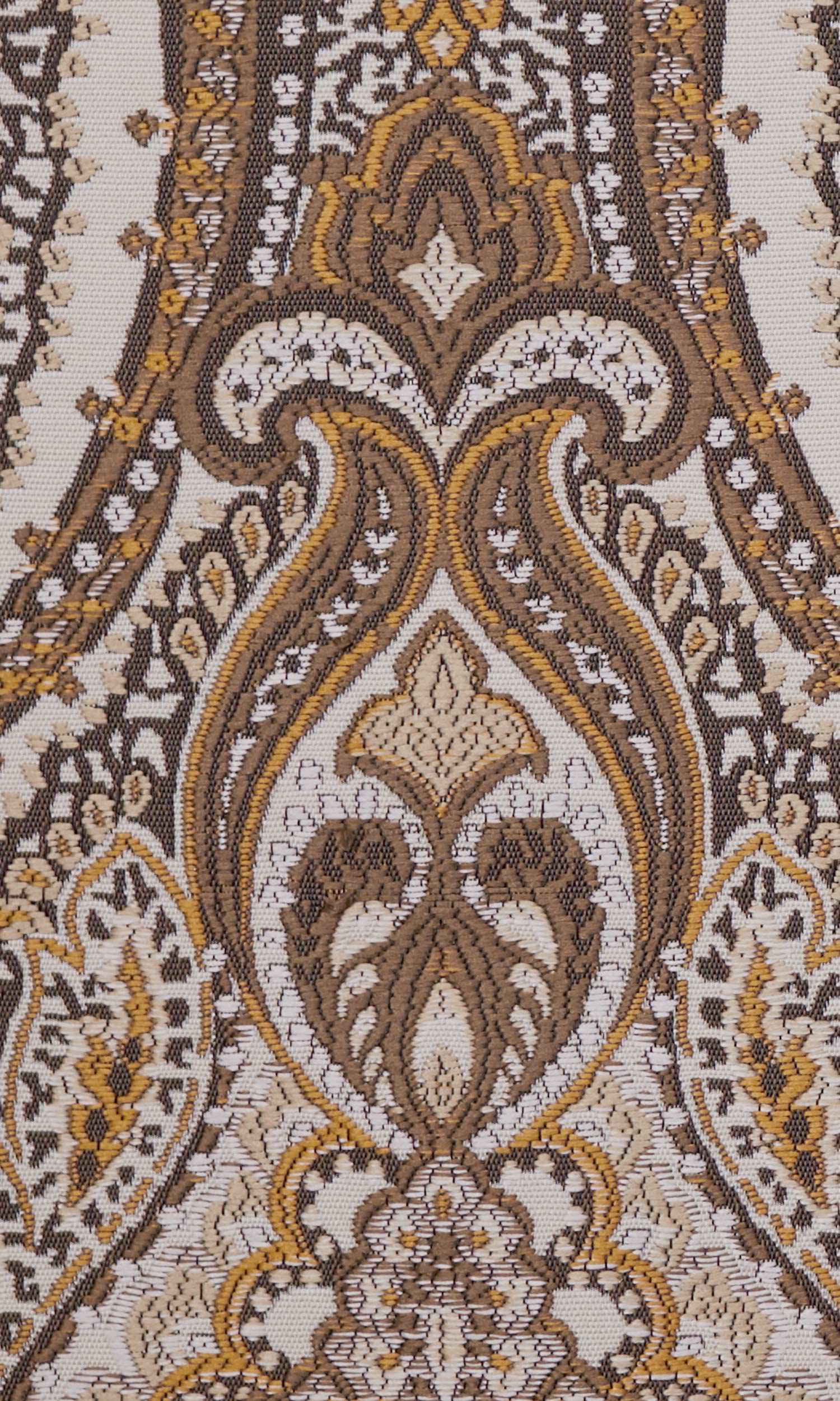 Damask Home Textile Fabric Material By the Metre (Brown/ Yellow/ Umber)
