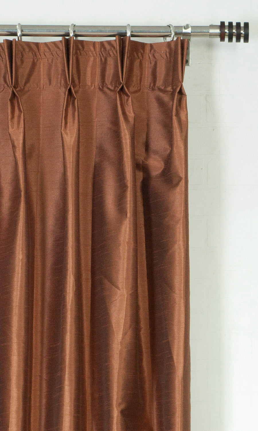 Faux Silk Home Textile Fabric Material Sample (Brown)