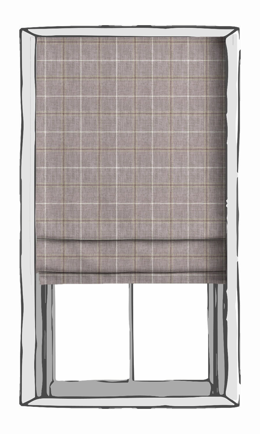 Modern Check Patterned Window Treatments Fabric By the Metre (Lavender)