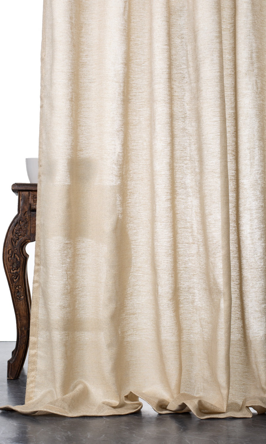 Plain Semi-Sheer Window Treatments Fabric By the Metre (Pale Beige)