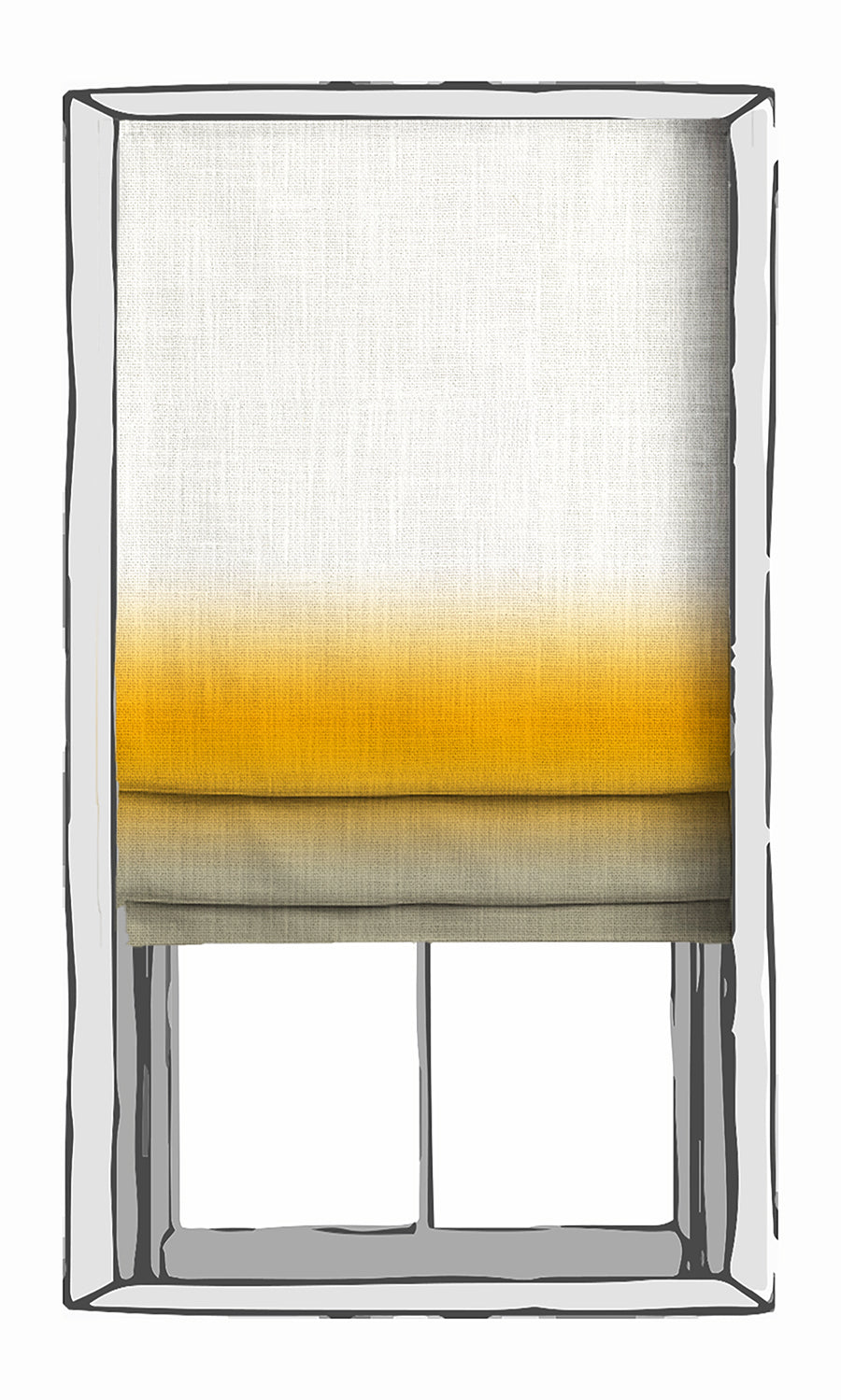 3-Tone Ombre Window Treatments Fabric By the Metre (Yellow/ Beige)