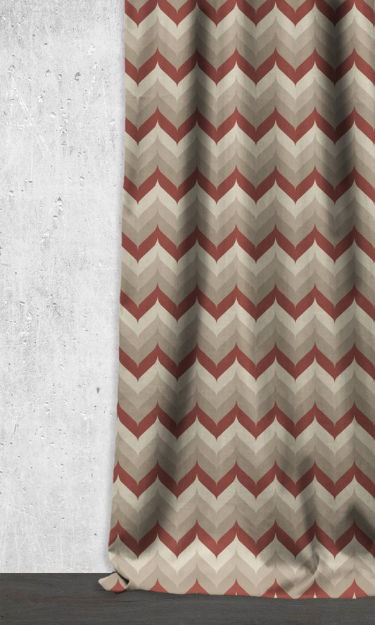Dimout Drapery (Red/ Beige/ Pale Grey)