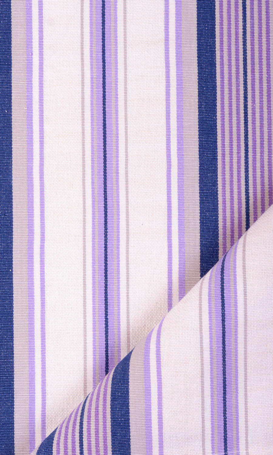 Striped Cotton Window Treatments Fabric By the Metre (Violet/ White)