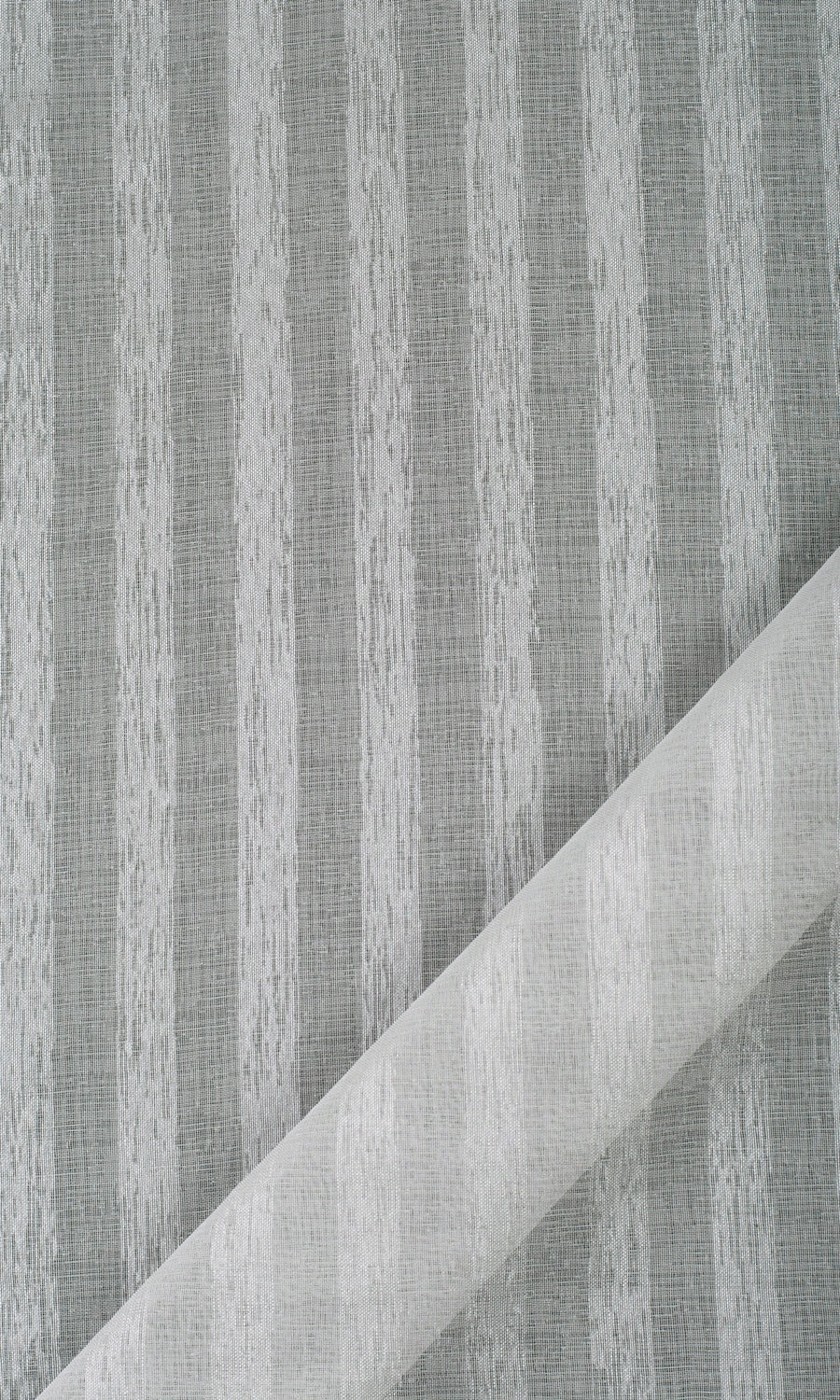 Striped Sheer Free Fabric Material Sample (Grey)