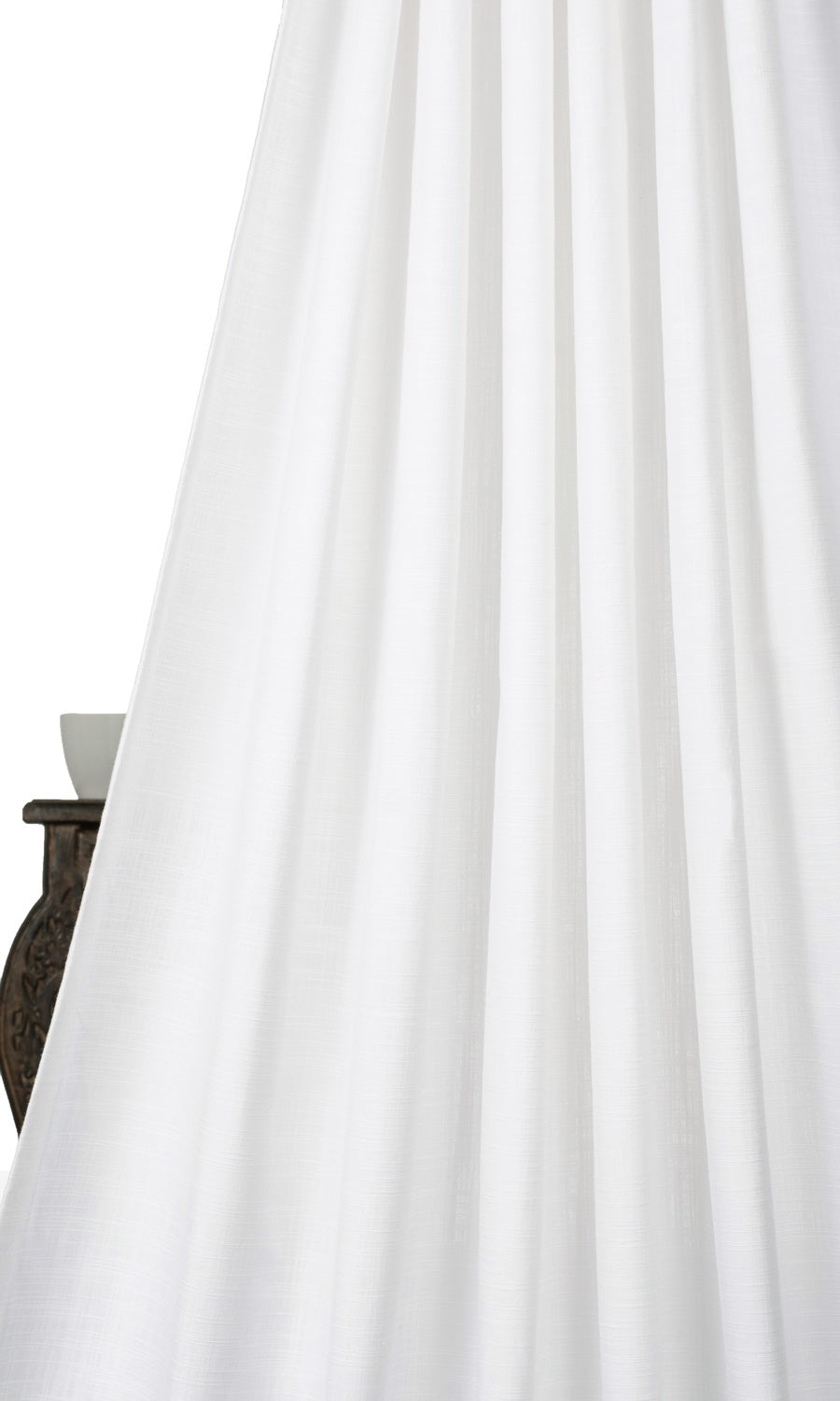 Linen-Texture Home Textile Fabric Material By the Metre (White)