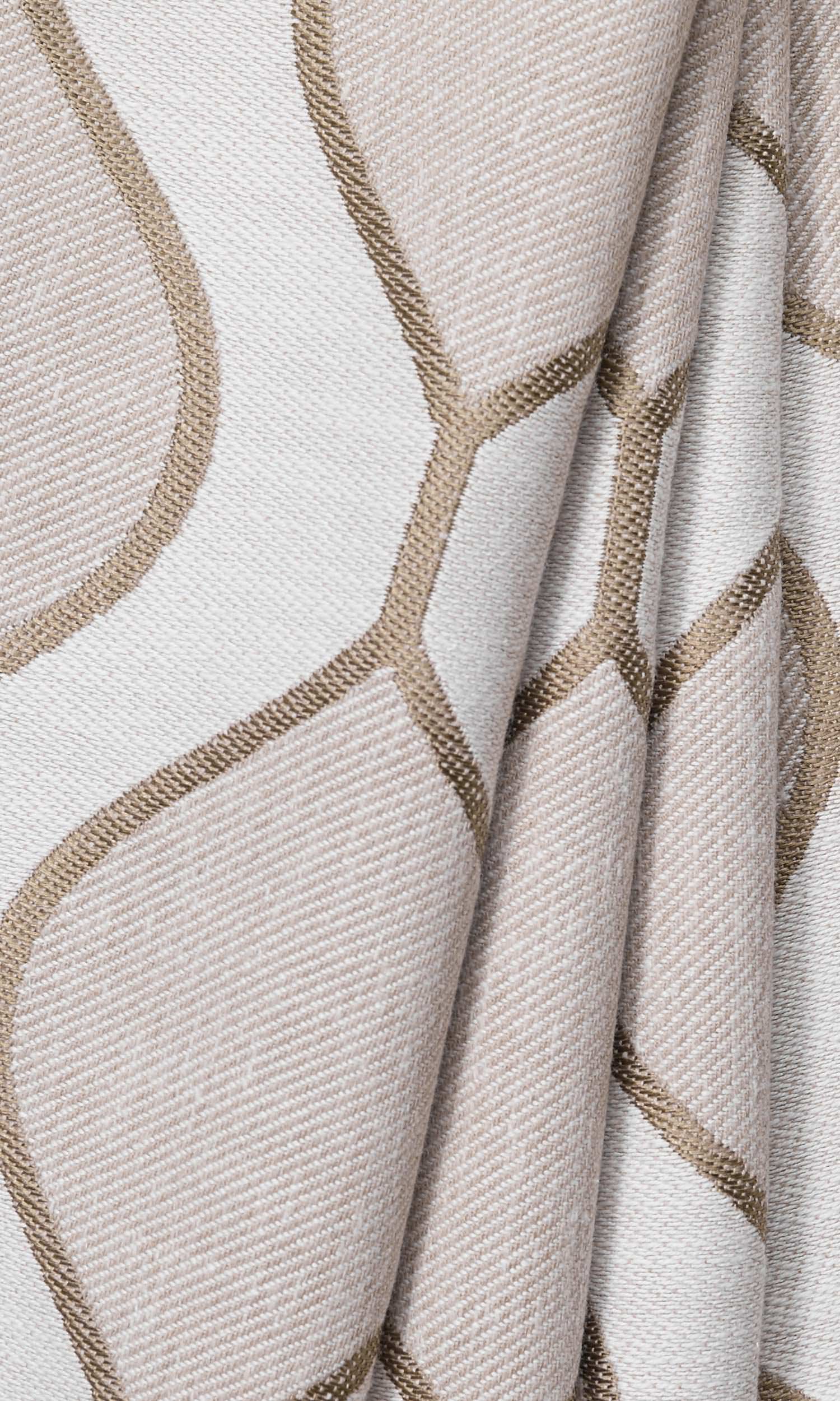 Ogee Print Window Treatments Fabric By the Metre (Gray/ Brown)