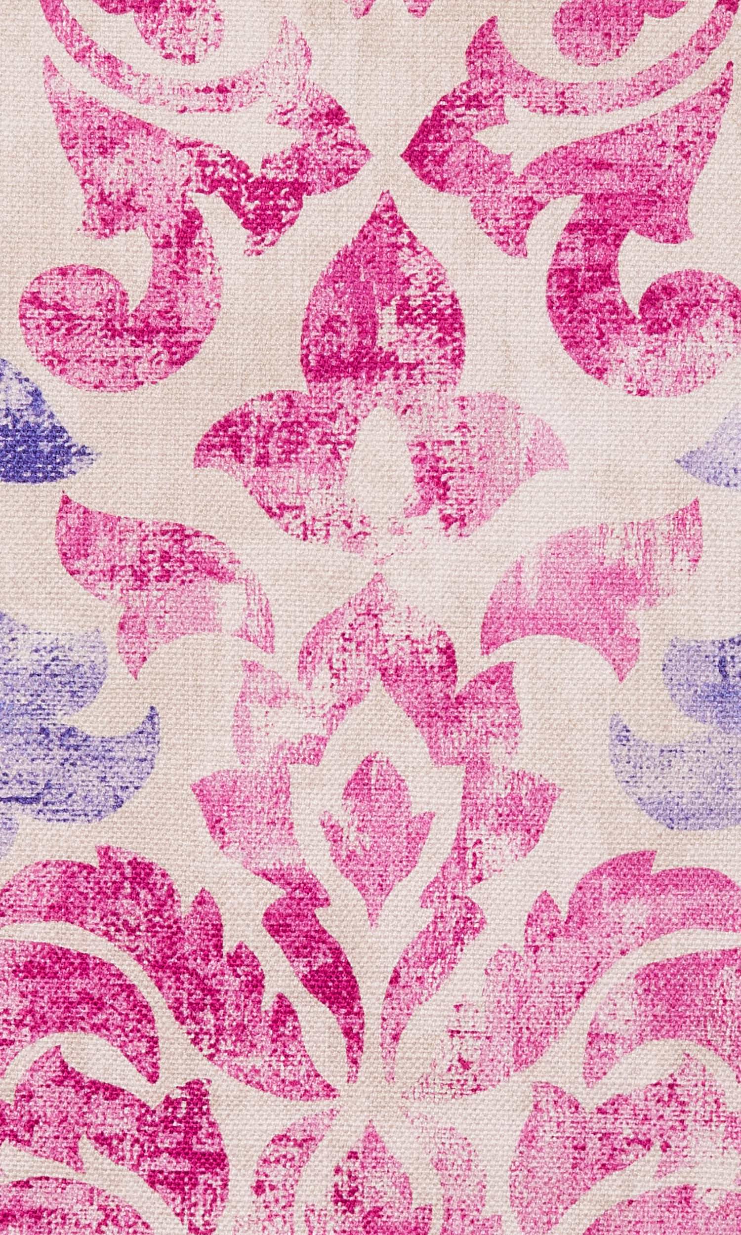 Printed Home Textile Fabric Material By the Metre (Fuchsia Pink/ Purple)