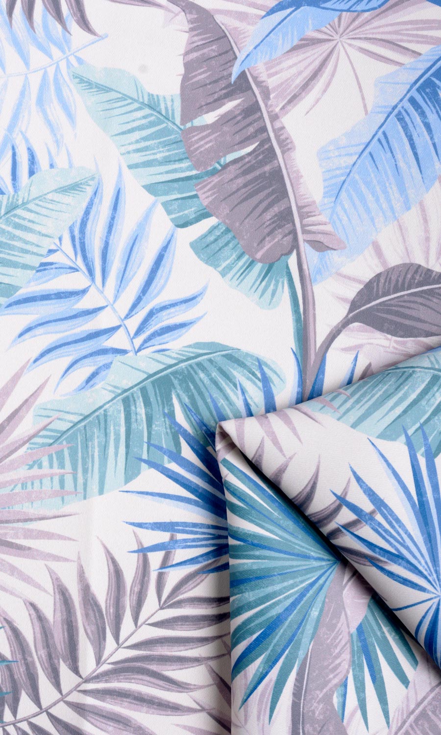 Botanical Floral Fabric Material By the Metre (Blue/ Purple)