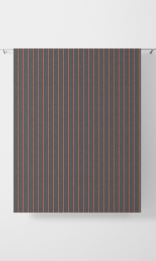 Modern Striped Home Décor Fabric By the Yard (Grey & Red)