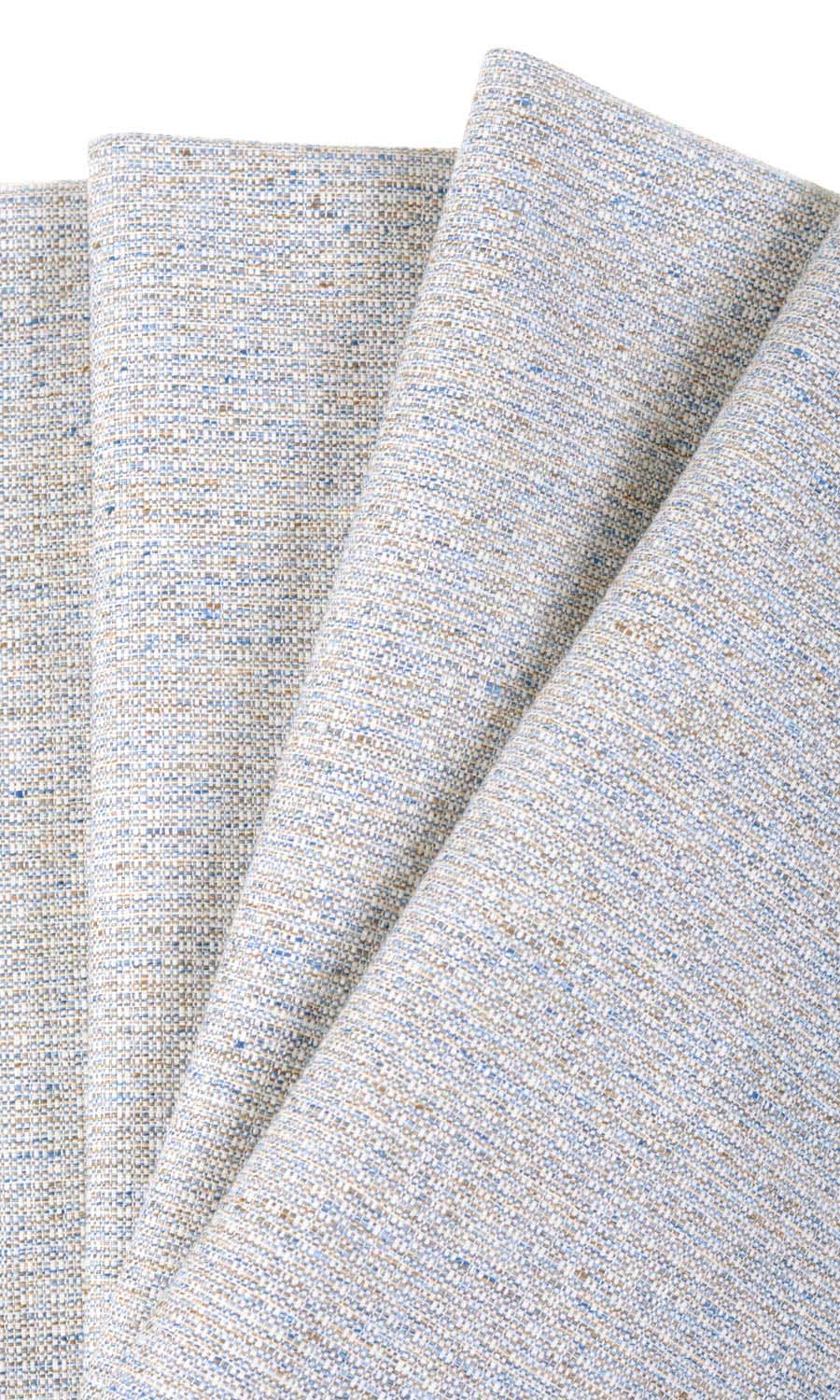 Textured Poly-Cotton Fabric Material By the Metre (Gray/ White)