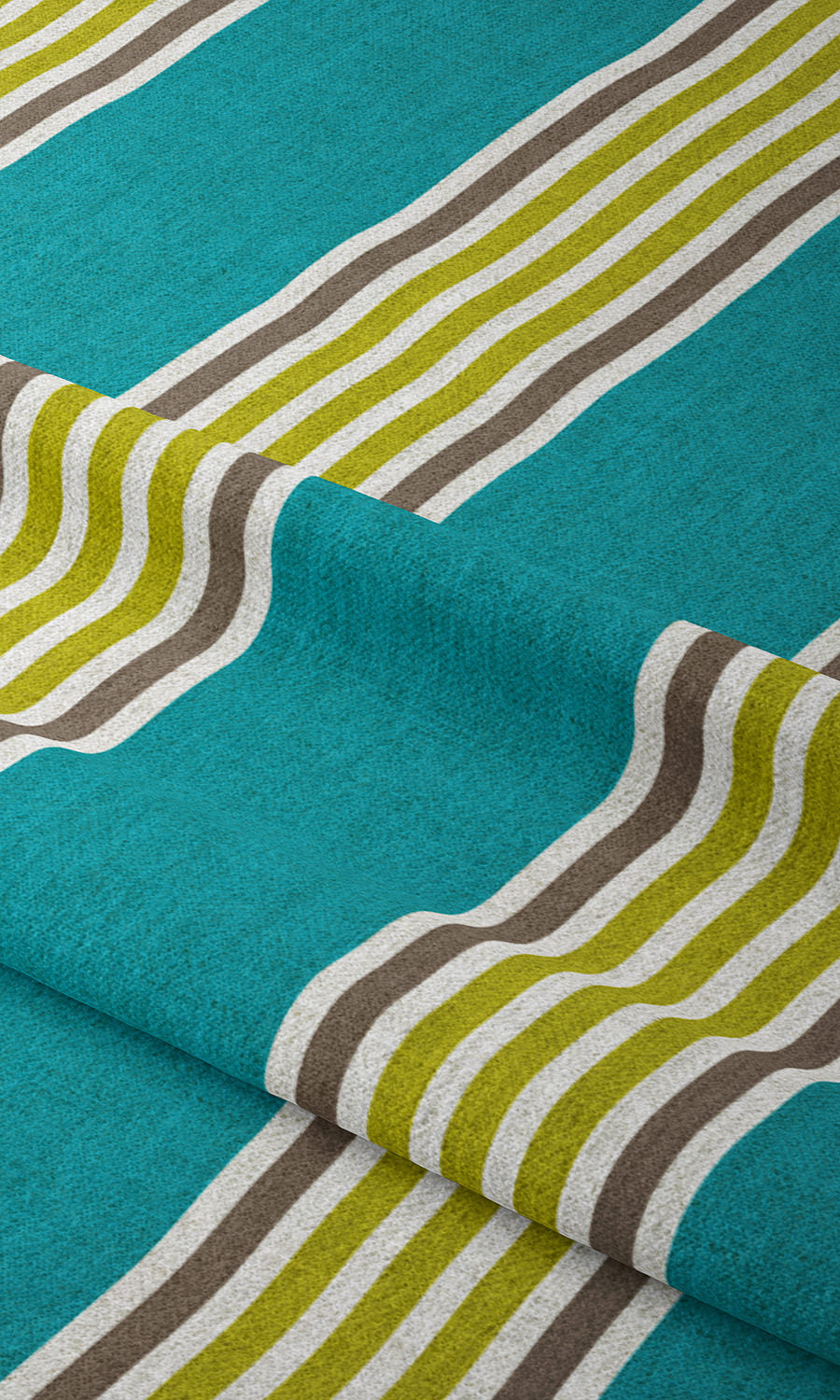 Modern Striped Home Textile Fabric Material By the Metre (Blue/ Green)