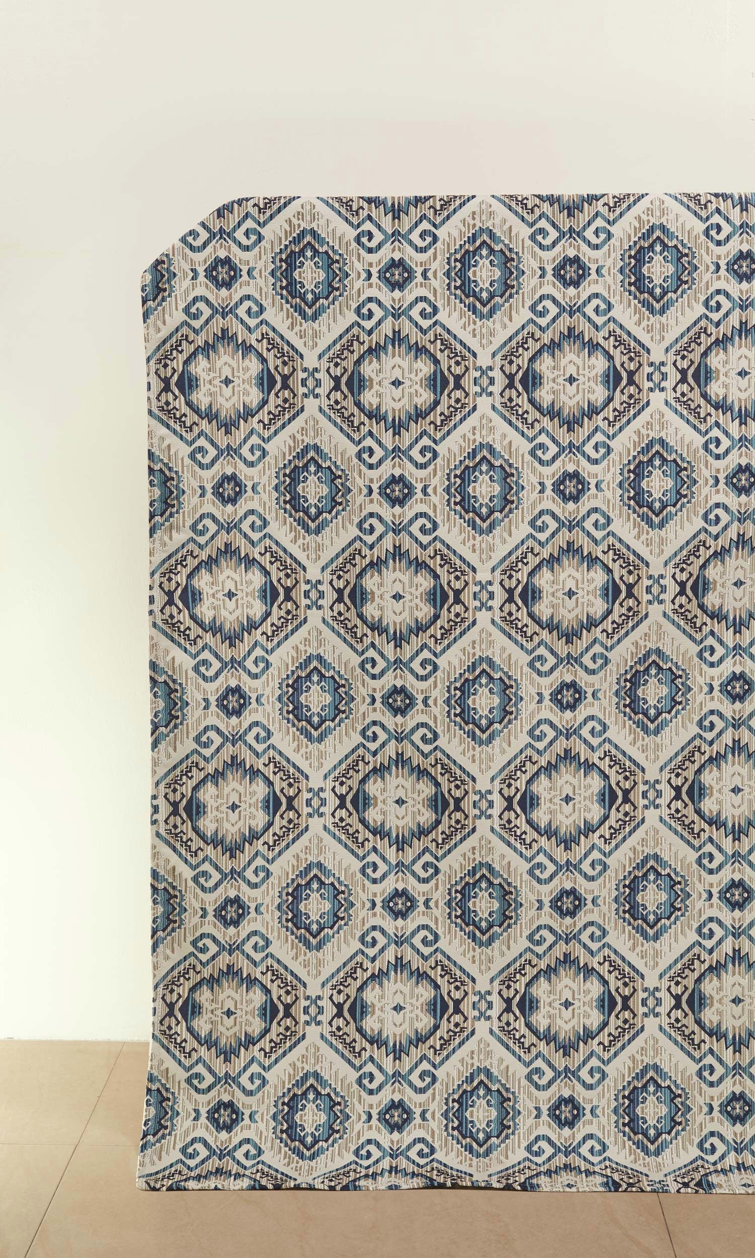 Aztec-Print Home Décor Fabric By the Metre (Beige/ Blue)