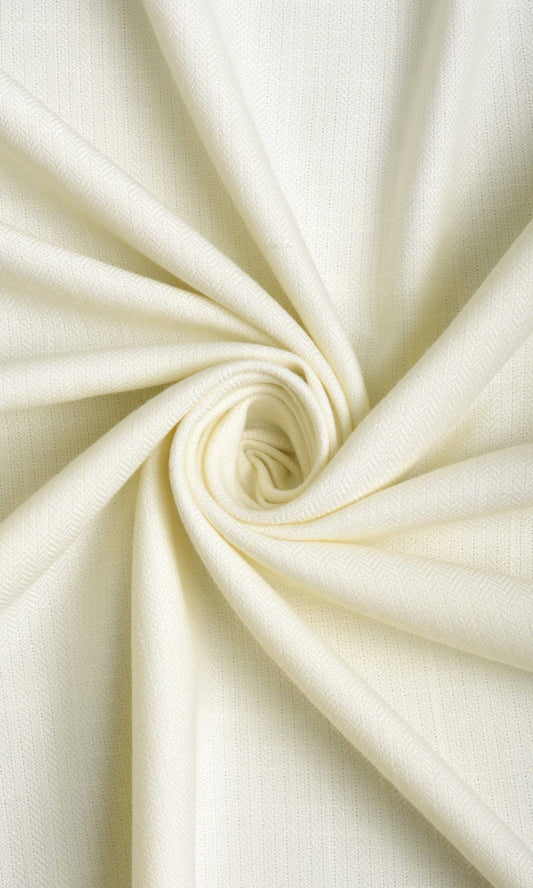 Herringbone Textured Drapes (White/ Cream)