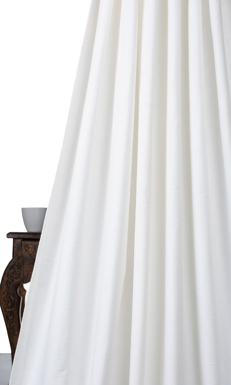 Plain Linen-Texture Home Textile Fabric Material Sample (White)
