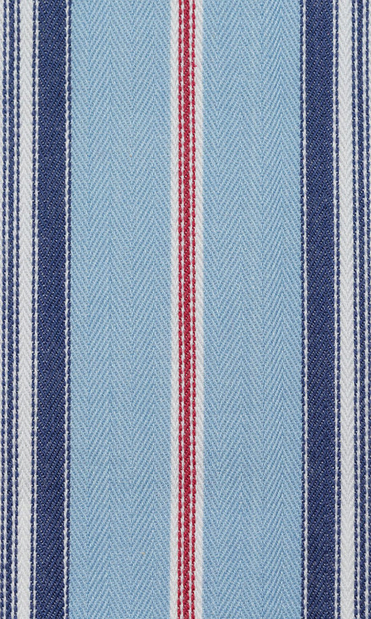 Cotton Home Décor Fabric Sample (Red/ Blue)